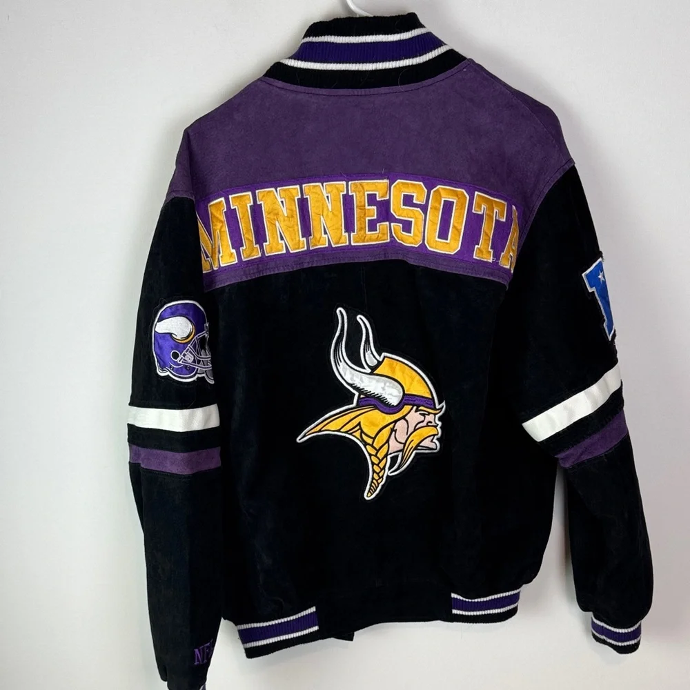 VTG NFL Vikings Leather Jacket - Men's Small